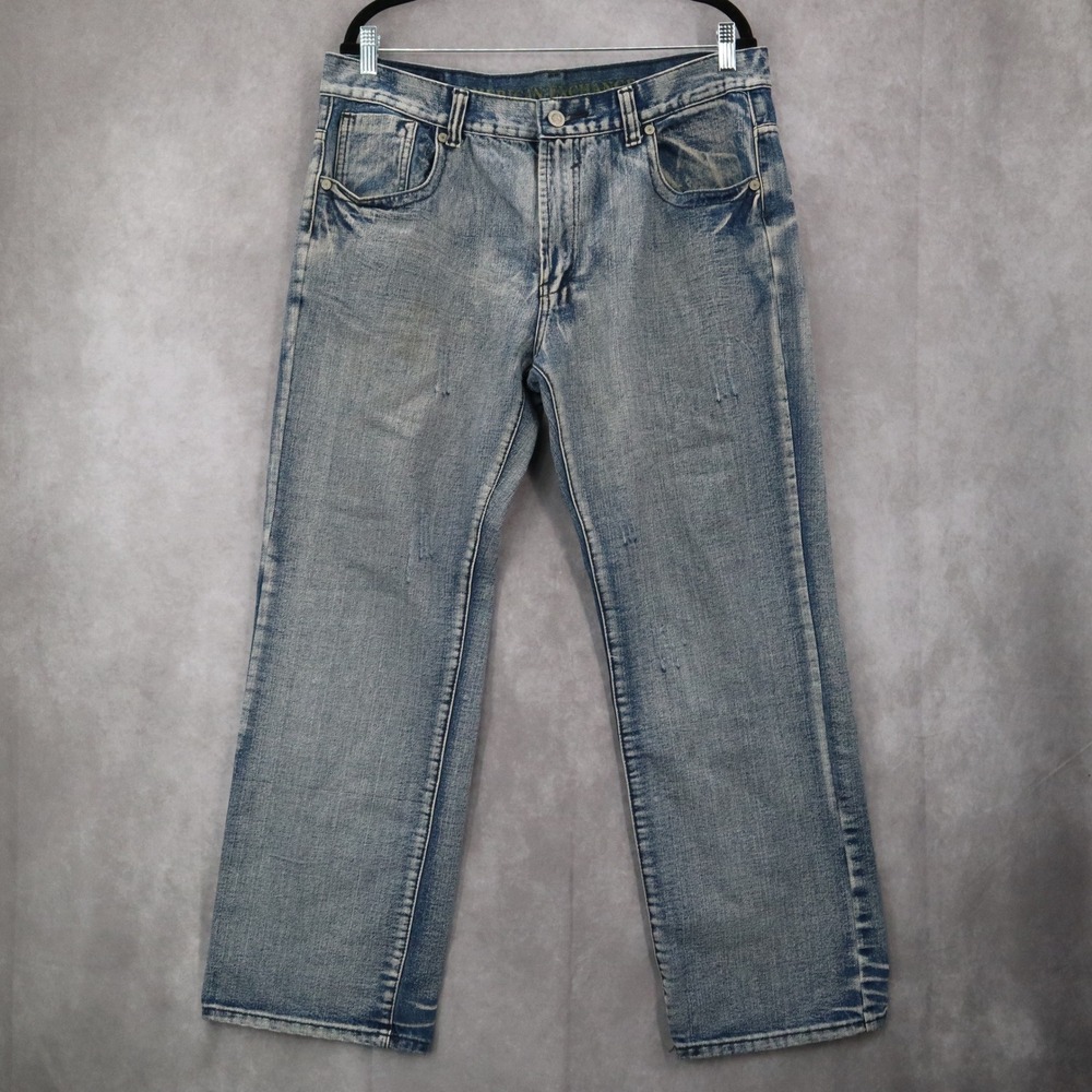 American Exchange Blue Mens Denim Faded Jeans‎ Straight Leg Cotton VTG 36x30